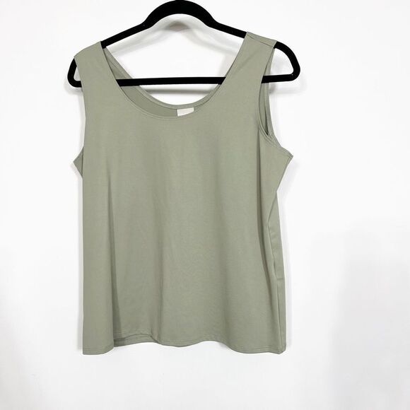 CHICOS BASIC KNIT TANK TOO GREEN SLEEVELESS NEW Medium, Chicos 2 - Picture 1 of 6